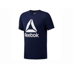 Koszulka sportowa męska Reebok Wor Sup 20 Tee BL. Niebieskie koszulki sportowe męskie Reebok, l, bez wzorów, z dresówki, bez kołnierzyka, bez ramiączek, na fitness i siłownię. Za 127.61 zł.