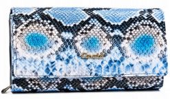 Portfel wężowy 4U Cavaldi PX28-DNH-BL niebieski. Niebieskie portfele damskie 4U Cavaldi, bez wzorów, ze skóry. Za 51.99 zł.