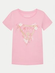Guess T-Shirt K5GI14K6YW4 Różowy Regular Fit. Czerwone t-shirty i topy dla dziewczynek Guess, z aplikacjami, z bawełny, bez ramiączek. Za 79.99 zł.