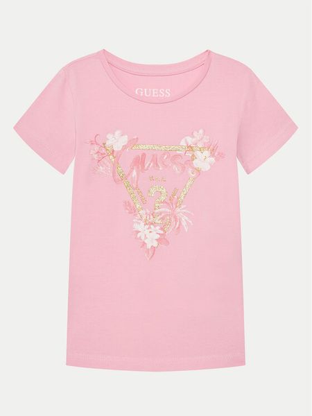 Guess T-Shirt K5GI14K6YW4 Różowy Regular Fit. Czerwone t-shirty i topy dla dziewczynek Guess, z aplikacjami, z bawełny, bez ramiączek. Za 49.99 zł.