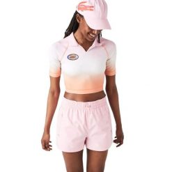 Koszulka damska Lacoste Summer. Brązowe koszulki sportowe damskie Lacoste, l, z aplikacjami, z dzianiny, bez kołnierzyka, bez ramiączek, na fitness i siłownię. Za 287.00 zł.