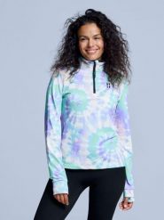 Bluza narciarska - Damska - Cabin Life - Tiedye. Fioletowe bluzy damskie POEDERBAAS, na zimę, xs, bez wzorów, z elastanu, bez kaptura. Za 242.82 zł.
