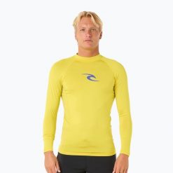 Longsleeve do pływania męski Rip Curl Waves UPF Performance. Żółte kąpielówki męskie Rip Curl, m, bez wzorów, do pływania. Za 158.50 zł.
