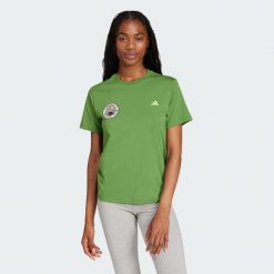 Koszulka adidas x FARM Graphic. Zielone t-shirty damskie Adidas, s, bez wzorów, sportowe, bez kołnierzyka. Za 148.10 zł.