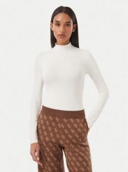 Guess Body V6BP04 K6317 Biały Slim Fit. Białe bluzki damskie Guess, s, z aplikacjami, z syntetyku, bez kołnierzyka, bez ramiączek. Za 264.99 zł.