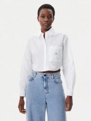 Calvin Klein Jeans Koszula J20J225078 Biały Relaxed Fit. Białe bluzki damskie Calvin Klein Jeans, l, bez wzorów, z bawełny, bez kołnierzyka, bez ramiączek. Za 209.99 zł.