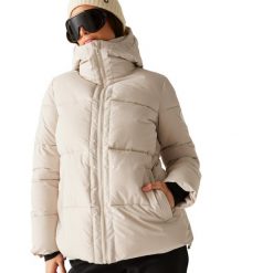 Damska Kurtka Narciarska Milleu Padded Ski Jacket. Brązowe kurtki damskie Dare 2b, m, bez wzorów, z materiału, z kapturem. Za 248.99 zł.
