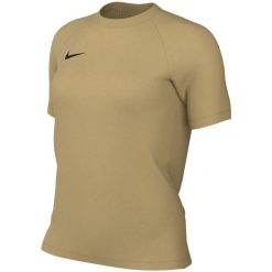 Koszulka damska Nike Dri-Fit Park VIII. Brązowe koszulki sportowe damskie Nike, bez wzorów, z poliesteru, sportowe, bez kołnierzyka. Za 66.99 zł.