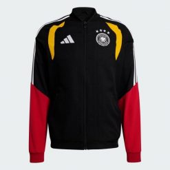 Bluza reprezentacyjna Niemcy 26 Tiro. Czarne bluzy męskie Adidas, l, bez wzorów, z materiału, bez kaptura, do piłki nożnej. Za 369.00 zł.