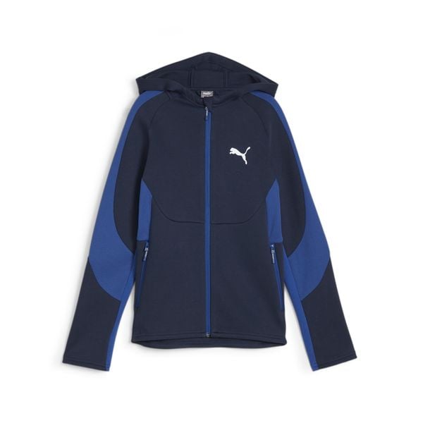 Puma Bluza Evostripe Full-Zip Dk 67919614. Niebieskie bluzy męskie Puma, l, bez wzorów, z bawełny, z kapturem. Za 167.80 zł.