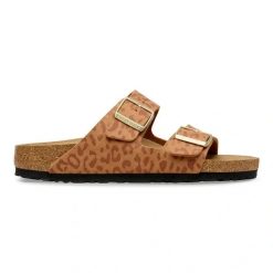 BIRKENSTOCK Arizona SYN Leo Pecan Klapki damskie. Brązowe klapki damskie Birkenstock, bez wzorów, ze skóry, eleganckie, bez obcasa. Za 399.99 zł.