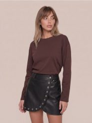 Bawełniana koszulka z długim rękawem - czerwony. Czerwone t-shirty damskie Sinsay, l, bez wzorów, z bawełny, bez kołnierzyka. Za 29.99 zł.