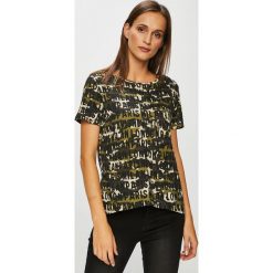 Tally Weijl - Top. Szare topy damskie TALLY WEIJL, z bawełny, z okrągłym kołnierzem, z krótkim rękawem. W wyprzedaży za 19.90 zł.