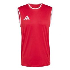 Koszulka męska adidas Entrada Sleeveless Jersey. Białe koszulki sportowe męskie Adidas, m, bez wzorów, z jersey, bez kołnierzyka, bez ramiączek, do piłki nożnej, climacool (adidas). Za 60.99 zł.