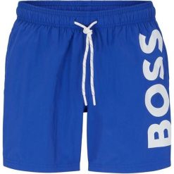 Szorty kąpielowe męskie Hugo Boss Octopus. Niebieskie krótkie spodenki sportowe męskie Hugo Boss, l, bez wzorów, do pływania. Za 129.99 zł.