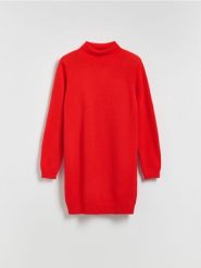 Sukienka z wełny merino - czerwony. Czerwone sukienki damskie Reserved, l, bez wzorów, z wełny, bez kołnierzyka, bez ramiączek. Za 399.99 zł.