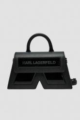 KARL LAGERFELD Czarna torebka Ikon/k Cb Leather. Czarne kopertówki damskie KARL LAGERFELD, bez wzorów, ze skóry, bez dodatków. W wyprzedaży za 1,259.99 zł.