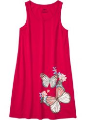 Bawełniana krótka koszula nocna. Niebieskie koszule nocne damskie bonprix, z aplikacjami, z bawełny, krótkie. Za 39.99 zł.