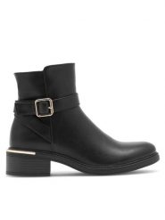 Clara Barson Botki LUCETTE WS5122-16 Czarny. Czarne botki damskie Clara Barson, z syntetyku, bez obcasa, na słupku, bez zapięcia. Za 129.99 zł.