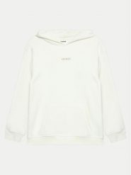 Guess Bluza J4BQ29 KCHX0 Biały Relaxed Fit. Białe bluzy dla dziewczynek Guess, z aplikacjami, z bawełny, bez ramiączek, bez kaptura. Za 149.99 zł.