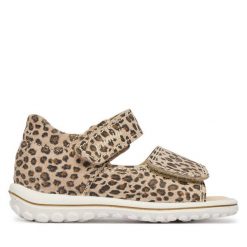 Sandały Primigi. Brązowe sandały dziewczęce Primigi, bez zapięcia. Za 209.99 zł.