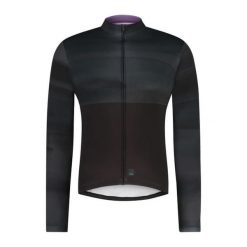VERTEX Long Sleeves Jersey Printed, Black/ Gray Line. Czarne bluzy męskie Shimano, bez wzorów, z jersey, bez kaptura. Za 489.90 zł.