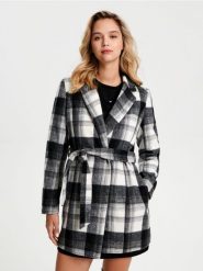 Płaszcz z paskiem - wielobarwny. Białe płaszcze damskie Sinsay, l, bez wzorów, eleganckie, bez kaptura. W wyprzedaży za 59.99 zł.