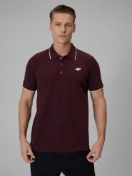 4F Koszulka polo regular męska - czerwona S. Czerwone koszulki polo męskie 4f, m, bez wzorów, z dzianiny, biznesowe, bez ramiączek. Za 119.99 zł.