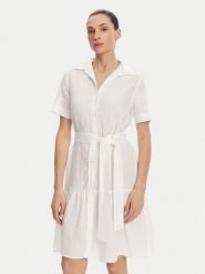 Gant Sukienka koszulowa 4503434 Biały Regular Fit. Białe sukienki damskie GANT, bez wzorów, ze lnu, bez kołnierzyka, bez ramiączek, koszulowe. Za 539.99 zł.