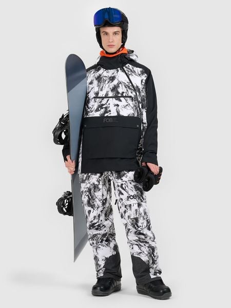 4F Kurtka snowboardowa membrana 15000 męska - czarna 3XL. Czarne kurtki męskie 4f, m, bez wzorów, z materiału, bez kaptura, narciarskie. Za 699.99 zł.