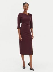 Rinascimento Sukienka koktajlowa CFC0126635003 Bordowy Slim Fit. Czerwone sukienki damskie Rinascimento, s, bez wzorów, z syntetyku, wizytowe, bez kołnierzyka, bez ramiączek. Za 549.99 zł.
