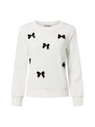 More & More Bluza damska Kobiety Bawełna biały|czarny wzorzysty, 34. Białe bluzy damskie More & More, z aplikacjami, z bawełny, bez kaptura. Za 339.95 zł.