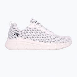 Buty damskie SKECHERS Bobs B Flex Visionary Essence. Białe obuwie sportowe damskie Skechers, bez wzorów, trekkingowe. Za 209.99 zł.