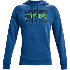 Bluza treningowa męska Under Armour Rival FLC Signature. Niebieskie bluzy męskie Under Armour, m, bez wzorów, bez kaptura, do biegania. Za 129.99 zł.