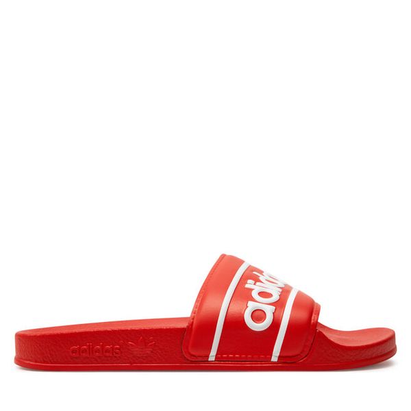Klapki adidas. Czerwone klapki damskie Adidas, bez wzorów, żeglarskie. Za 199.99 zł.