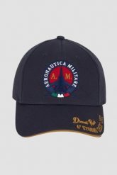 AERONAUTICA MILITARE Granatowa męska czapka z daszkiem. Niebieskie czapki i kapelusze męskie Aeronautica Militare, bez wzorów, sportowe. W wyprzedaży za 253.99 zł.