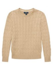 Polo Ralph Lauren Sweter 323702674513 Beżowy jasny Regular Fit. Brązowe swetry dla chłopców Polo Ralph Lauren, bez wzorów, z bawełny, bez kołnierzyka, bez kaptura. Za 599.99 zł.