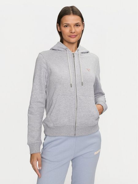 Guess Jeans Bluza W4YQ03 KC811 Szary Regular Fit. Szare bluzy damskie Guess Jeans, s, z aplikacjami, z bawełny, bez kaptura. Za 299.99 zł.