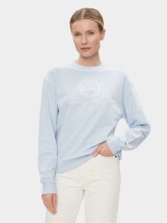 Tommy Hilfiger Bluza Flag Script WW0WW41758 Błękitny Regular Fit. Niebieskie bluzy damskie Tommy Hilfiger, xxl, bez wzorów, z bawełny, bez kaptura. Za 399.99 zł.