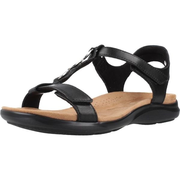 Sandały CLARKS 26185964C Czarny. Czarne obuwie sportowe damskie Clarks, bez wzorów, ze skóry, bez obcasa, bez zapięcia. Za 387.99 zł.