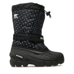 Śniegowce Sorel. Czarne śniegowce dziewczęce Sorel, bez zapięcia. Za 209.99 zł.