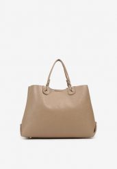 Beżowa Dwukomorowa Torebka Typu Shopper Ozdobiona Metalicznymi Aplikacjami Adorrive. Brązowe torebki shopper damskie Born2be, z aplikacjami, z jeansu, biznesowe, bez dodatków. Za 169.99 zł.