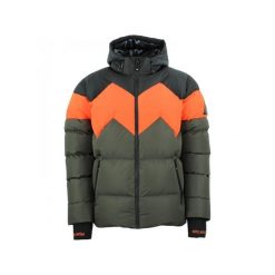 Kurtka narciarska Peak Mountain. Zielone kurtki snowboardowe męskie Peak Mountain, m, bez wzorów, bez kaptura, narciarskie. W wyprzedaży za 498.50 zł.