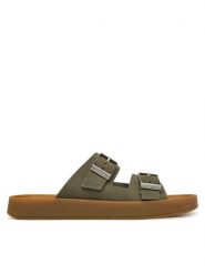 Calvin Klein Klapki Ergon Double Bar Sandal Su HM0HM02094 Zielony. Zielone klapki męskie Calvin Klein, ze skóry. Za 529.99 zł.