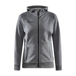 Bluza sportowa damska Craft Core Soul Full Zip. Szare bluzy sportowe damskie Craft, xs, bez wzorów, z kapturem. W wyprzedaży za 281.65 zł.