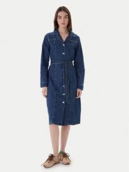 Vero Moda Sukienka jeansowa Telly 10338086 Niebieski Regular Fit. Niebieskie sukienki damskie Vero Moda, s, bez wzorów, z bawełny, bez kołnierzyka, bez ramiączek. Za 269.99 zł.