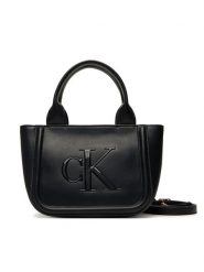 Calvin Klein Torebka Bold Ck Small Tote With Strap LV04F3219G Czarny. Czarne torebki do ręki damskie Calvin Klein, bez wzorów, ze skóry, bez dodatków. Za 319.99 zł.