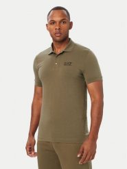 EA7 Emporio Armani Polo 8NPF14 PJVQZ U7014 Khaki Regular Fit. Brązowe koszulki polo męskie EA7 Emporio Armani, m, bez wzorów, z bawełny, bez ramiączek. Za 374.99 zł.