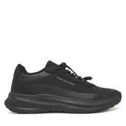 Sneakersy Tommy Hilfiger. Czarne trampki i tenisówki chłopięce Tommy Hilfiger, bez wzorów, bez zapięcia. Za 439.99 zł.
