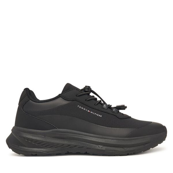 Sneakersy Tommy Hilfiger. Czarne trampki i tenisówki chłopięce Tommy Hilfiger, bez wzorów, bez zapięcia. Za 439.99 zł.